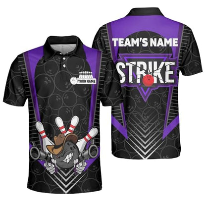 GABITA Personalized Bowling Jerseys for Men, Custom Bowling Shirts, Funny Bowling Shirts Gift for Bowler Team Player - color: A17