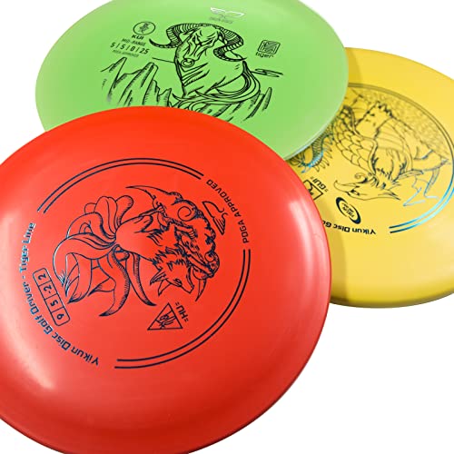 Yikun Disc Golf Starter Set PDGA Approved 165-175g-4 Pack for Beginners with Disc Golf Driver, Mid-Range, Disc Golf Putter and Mini Disc