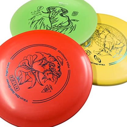 Yikun Disc Golf Starter Set PDGA Approved 165-175g-4 Pack for Beginners with Disc Golf Driver, Mid-Range, Disc Golf Putter and Mini Disc