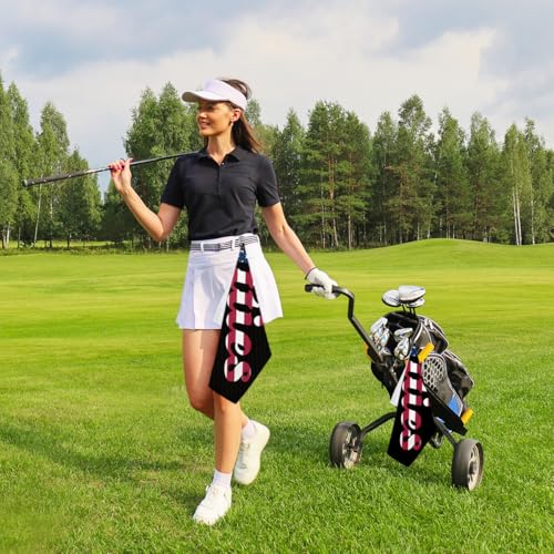 Funny Titties Microfiber Towel, Premium Golf Towel with Clip, Ideal Golf Accessory Gifts for Men Women Golfer Grandpa Mom Dad, Birthday Retirement Gifts for GolfFans Golfs Lover, 16x24 Inch - color: Titties American Flag
