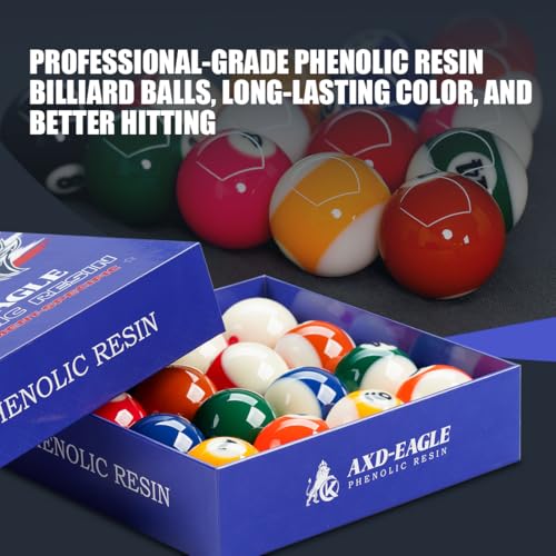 KONLLEN Phenolic Resin Billiard Balls Set 2-1/4" Regulation Size Tournament Pool Balls Set Pool Table Accessories - color: AXD-EAGLE