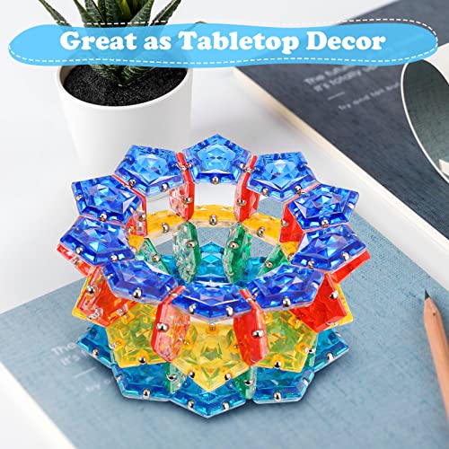 RoomyRoc Magnetic Fidget Sphere Magnets Balls - Crystal Diamond Blue - Magnet Fidgets Toy - 12 Piece Set - Creativity Beyond Imagination, Inspirational, Recreational, Desk Toys for Adults - color: Diamond Blue