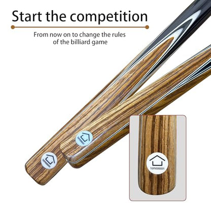 HomeSeason 57inch Snooker Cue Stick 18oz 3/4 Jointed Pool Cue, with Extension, Cue Case, Durable Ash Wood and Red Maple Construction Billiards Cue - color: HSS06