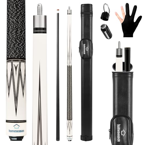 HomeSeason Pool Cue Stick 58" Billiard Cue Sticks Nylon Thread Grip Professional Low Deflection Pool Sticks - color: 20oz with bag