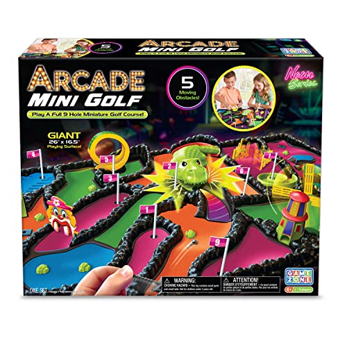 Game Zone Arcade Mini Golf - Interactive Tabletop Mini Golf Game with 9 Holes and Moving Obstacles for 1-4 Players Ages 6+ - Perfect for Family Nights!