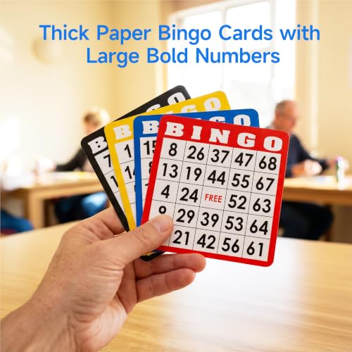 GSE Games & Sports Expert Complete Bingo Game Set with 100 Bingo Cards, 1000 Markers, Calling Cards Deck, Party Fun Game for Adults, Seniors, Family Gatherings, Classroom Activities, Large Groups - size: 100 Cards & 1000 Chips Set