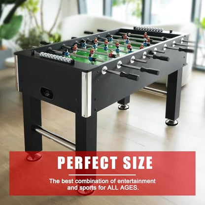 Full Size Foosball Table, Table Soccer Set with 2 Footballs, Score Keeper, Solid and Sturdy Legs, Football Table for Home, Family