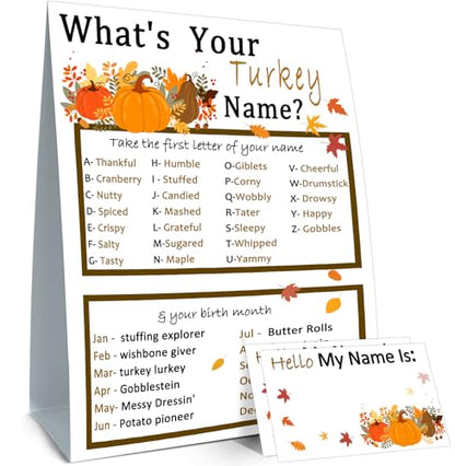 Thanksgiving Party Game, Thanksgivings Decorations for Party-Halloween Thanksgiving Decor Home,Fall Decor Thanksgiving Gifts, Friendsgiving Games Fall Party Supplies - style: Thanksgiving 8