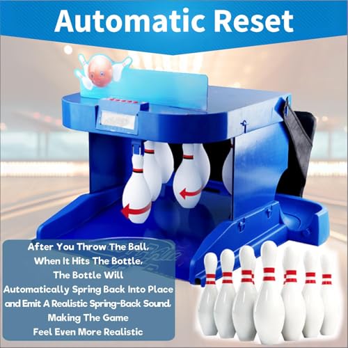 Bowling Set Kids, Electronic Bowling Alley Game, Foldable Indoor Family Game Bowling Game, with LED Electronic Scoreboard, Automatic Reset, Lighting, Simulation Sound Effect. 3.5M - size: 3.5M