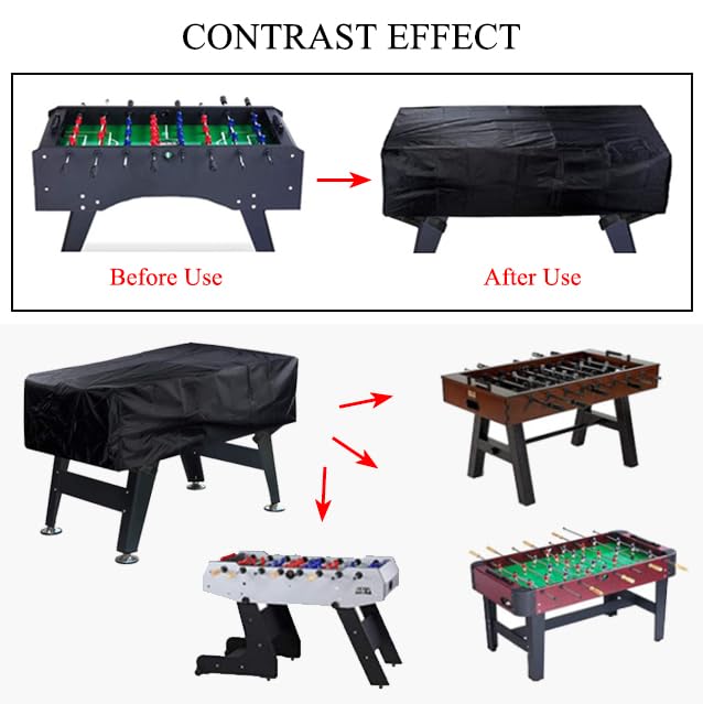 Waterproof Foosball Table Cover - Durable Outdoor Soccer Table Protector for Game Room, Patio & Billiard Tables, UV Resistant & Weatherproof, Fits Most Standard Sizes