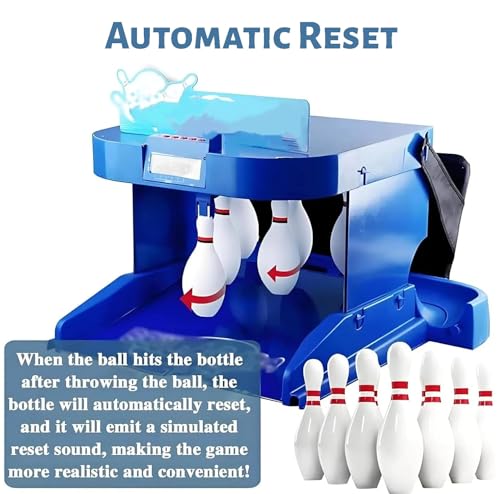 Family Bowling Game,Home Indoor Bowling Ball Console,with Automatic Reset, Lighting,LED Scoreboard & Simulation Sound,for Children and Adults Interactive Game - size: 11.5FT