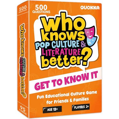 QUOKKA Board Games for Kids 8-12 and Family - Educational Card Game for Kids Age 12+ - Who Knows Culture and Literature Better? - 500+ Questions - Trivia for Family Game Night and Travel Fun - color: 08. Wkbculture