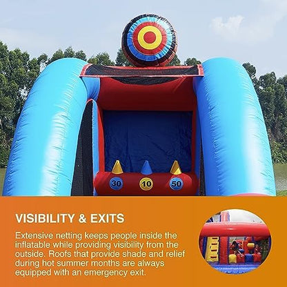 JumpOrange Knock IT Off Archery Target Game Inflatable (with Blower), Kids and Adults, Commercial Grade, Rental Game, Knock Down Targets, Toss Throwing Game, Outdoor Indoor, 15oz PVC Vinyl, <90 LBS - color: Archery