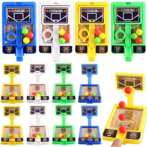 QOUBAI 12 Pack Mini Finger Basketball Shooting Game for Kids Adults Basketball Party Favors Handheld Desktop Table Basketball Game Toys Fidget Game Birthday Party Decorations Supplies