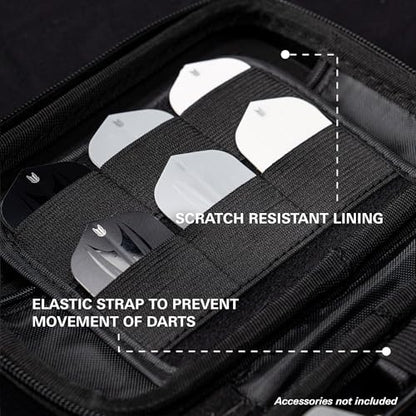 Target Darts Raymond van Barneveld Ghost Series XL Takoma Wallet, Regular – Darts Case, Black/White Storage Cases, Zipper Dart Holder, Professional Accessories – Holds 6 Fully Assembled Darts - style: XL Wallet