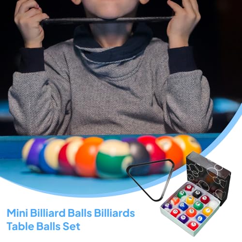DYNWAVE 16Pcs Mini Billiards Table Balls Set, Small Pool Ball Set, Kids Toy, for Leisure Sports Home - size: 2.5cm Ball