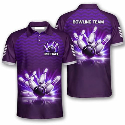 GABITA Personalized Bowling Jerseys for Men, Custom Bowling Polo Shirt, Bowling Shirts Gift for Bowler Team Player - color: A58