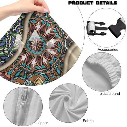 Suobstales Boho Paw Print Gaming Chair Cover with Armrest Covers 4 Pieces Stretch Racing Computer Chair Slipcover Set for Reclining Racing Gaming Chair - color: Boho Paw