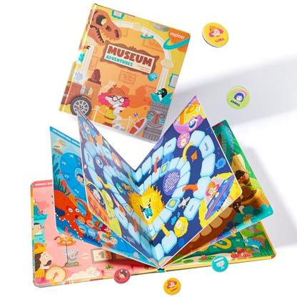 Mideer 6-in-1 Magnetic Travel Games for Kids Ages 3-8, Portable Board Game Book Set - Snakes Ladders, Ludo & More, Travel Essentials for Road Trip Airplane Camping, Educational Toys, Idea