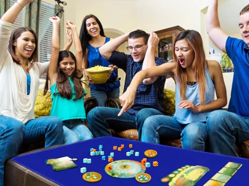 Large Tabletop Game Playmat,Poker Mat，Water and Stain Resistant Non-Slip Desk Mat,Mahjong Mat,Card and Roleplaying Games MAT Thick Stitched Edge Cushioned Rubber Mat(140 * 70cm*2mm) Blue - color: Blue, size: 140 x 70 x 0.2 cm