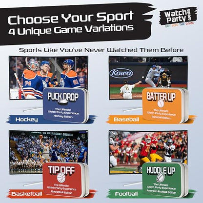 WATCH PARTY GAMES Puck Drop Live Hockey Card Game for Sports Fans, Party Nights & Family Fun