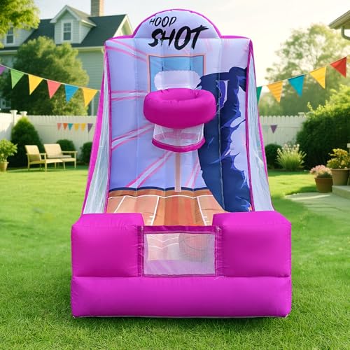 Inflatable Basketball Hoop Carnival Game with Built-in Blower – Portable Sports Game for Backyard Party, School Carnival & Family Fun Event - style: Basketball Hoop