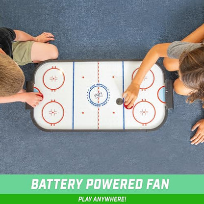 GoSports 30 Inch Table Top Air Hockey Game for Kids - Portable, Battery Operated Game Table - Black - color: Black