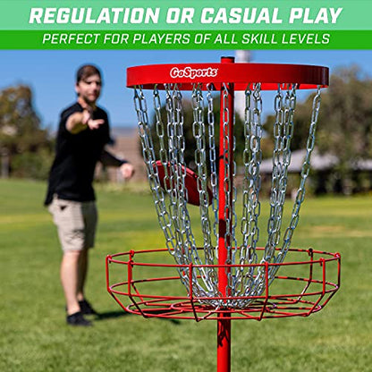 GoSports Regulation Disc Golf Basket - 24 Chain Portable Disc Golf Target
