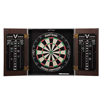 Viper by GLD Products Stadium Cabinet & Shot King Sisal/Bristle Dartboard Play-Ready Bundle - style: Premium Set