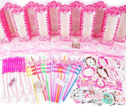 Cowgirl Party Favors Pack - For 12Guests | Pink Goodie Bag Stuffers for Kids Girls' Birthday | Galentines | Pinata Filler & Classroom Rewards - style: Cowgirl Party Favors