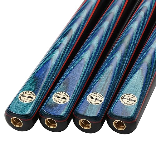 57" 3/4 Jointed Billiard/Pool/Snooker Cue Set 5 Face-Spliced Ash Shaft with A Leather Cue Case - color: Blue Flames Butts