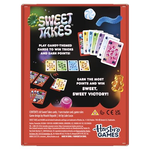 Hasbro Gaming Sweet Takes Game | Candy Themed Family Card Game for Kids, Teens, and Adults | 2 to 5 Players | 30 Mins. | Fun Summer Activities | Vacation Travel Essentials | Ages 8+