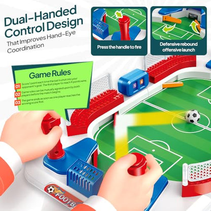 Mini Table Soccer Board Game – Soccer Gifts for Boys 8-12, Soccer Toys for Kids Ages 6-12, Indoor Mini Foosball Table for Kids, Fun Soccer Board Game, Perfect Birthday