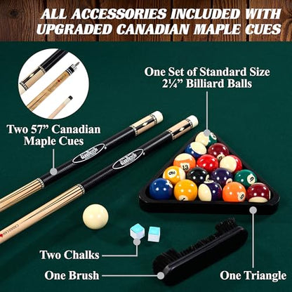 Barrington Billiards Premium 8.3 Ft Pool Table with Billiard Ball and Cue Stick Set