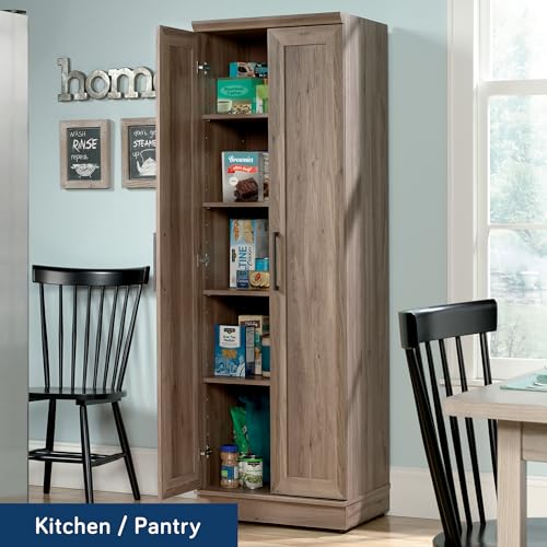 Sauder HomePlus Storage Cabinet/ pantry cabinets, Salt Oak finish - color: Salt Oak