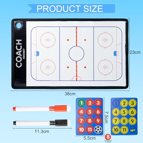 Joyeee Ice Hockey Tactics Board for Kids & Adults, Magnetic Coaching Board, Ice Hockey Equipment for Men, Boys and Ice Hockey Enthusiast, Christmas Ice Hockey Gifts for Men Father - color: #03 Double Side Ice Hockey Board