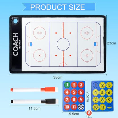 Joyeee Ice Hockey Tactics Board for Kids & Adults, Magnetic Coaching Board, Ice Hockey Equipment for Men, Boys and Ice Hockey Enthusiast, Christmas Ice Hockey Gifts for Men Father - color: #03 Double Side Ice Hockey Board