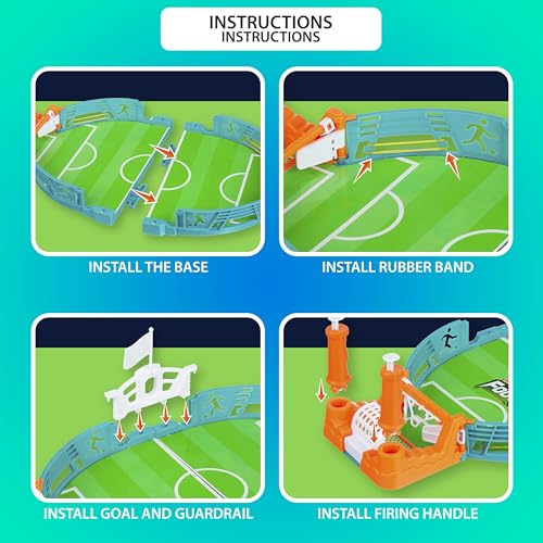 Tabletop Soccer Game - Portable Mini Soccer Goal with 4 Balls Included | Desktop Hand Soccer Training Toy. Fun Desk Game for Office, Work & Travel. Great Gift for Kids & Adults - style: Soccer