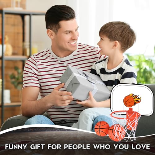 Honoson 3 Sets Indoor Trash Can Basketball Game Set Includes 3 Mini Clip on Basketball Hoop with Backboard 6 Inflatable Ball Pump Office Decompression Toy Birthday Gift Back to School(Vibrant) - color: Orange