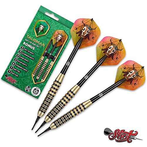 Shot Darts Soft Tip Talisman 18g Center Weighted Steel Barrels Made with Aluminium Dart Shafts Handcrafted Professional Dart Set and Flights Made in New Zealand Plastic Tip Bar Darts with storage case