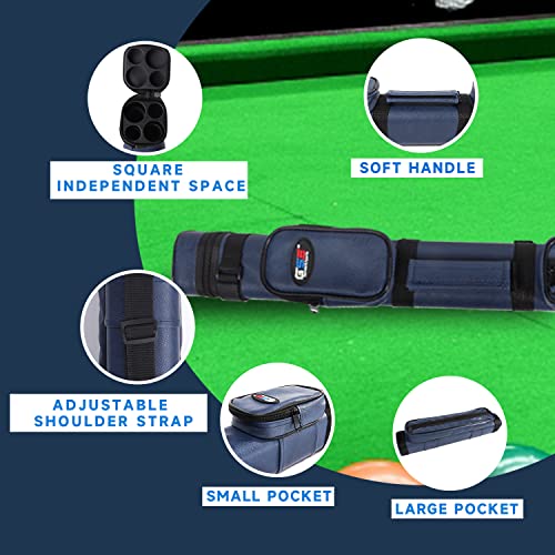 GSE Games & Sports Expert 2x2 Deluxe Hard Billiard Pool Cue Stick Carrying Case, Billiard Cue Case, Billiards Accessories (Several Colors Available) - color: Square - Blue