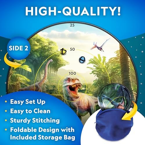 National Geographic Dart Board for Kids - Dart Ball Game Set with Lightweight 28" Reversible Dartboard and Sticky Balls in 4 Colors, Indoor Games for Kids, Kids Darts Game - style: Dartboard Set