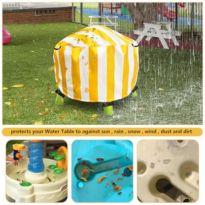 Water Table Cover Spiralin' Seas Waterpark Play Outdoor Sand Water Table Cover 34X34X18 inch-Yellow - color: Yellow