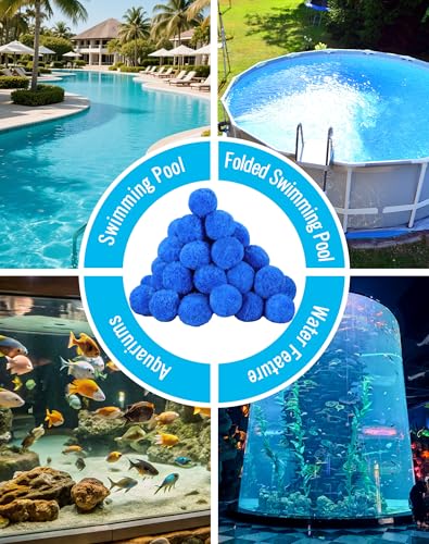 ZOTEE 1.54 Lbs Pool Filter Balls for Sand Filter, Reusable Filter Balls Replace Pool Sand, Multi-Functional Mixed Sand Filter Balls for Pool, Aquariums, and Hot Tub (Equals 50lbs Pool Filter Sand)