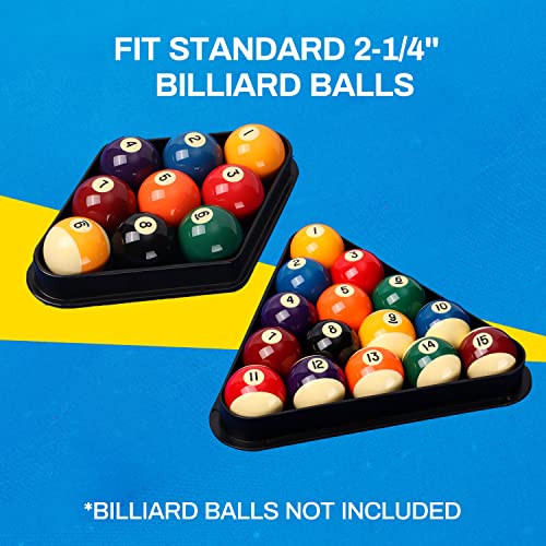 GSE Games & Sports Expert Black Plastic Billiard Pool Ball 8-Ball Triangle Racks / 9-Ball Diamond Pool Ball Racks Fit Standard 2-1/4" Billiard Pool Balls - color: Triangle & Diamond Racks