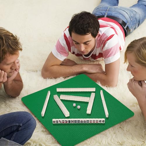 Angoily Mini Mahjong Tile Set, Portable Travel Chinese Melamine Mahjong Game with 146 Tiles Carrying Case, for Beginner Players, Family Gatherings, Valentine's Day, Party Entertainment