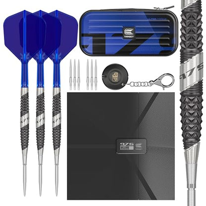 Target Darts 975 Ultra Marine 97.5% Tungsten Steel Tip Darts Set - Swiss Point Darts with K-Flex Integrated Flight and Shaft – Includes Dart Takoma Wallet, SP Tool, Dart Tips - size: 22G, style: Barrel 03