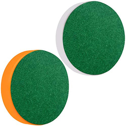 ONE250 Air Hockey Pushers and Red Air Hockey Pucks, Goal Handles Paddles Replacement Accessories for Game Tables (4 Striker, 4 Puck Pack) - color: White & Orange