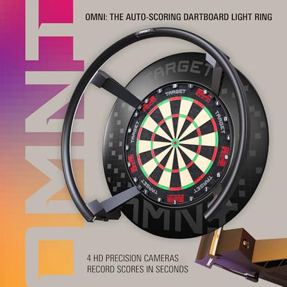 Target Darts Omni Auto Scoring Camera System Surround LED Light | Automatic Scorer, Magnetic Dartboard Ring Lighting, Records Dart Scores, Fits All Dartboards | Ultimate Home Bundle - style: Omni Home Set Up