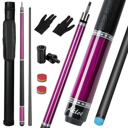 AKLOT Carbon Fiber Pool Cue Stick 58", Billiard Cue Sticks 19-19.5oz, Low Deflection Billiard Stick with 12.5mm Tip, Professional Carbon Fiber Pool Sticks for Adults - color: Rose Phantom